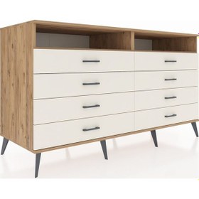 Resim Kronos Konsol 2 Raflı 8 Çekmeceli 176x59x99 Çam-çam/aytaşı Çam-çam/aytaşı 