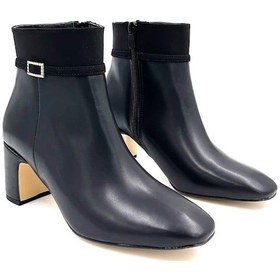 Resim Beyaz Park Moda Kalın Topuklu Fermuarlı Günlük Kadın Bot Siyah Siyah 