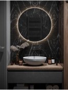 Resim eagle mirror 100x100cm Yuvarlak Dekoratif Banyo Duvar Aynası Ledli Banyo Duvar Aynası 