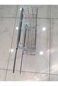 Resim ARON 14cm Yandan Teleskopik Raylı Tezgah Altı Şişelik - Yağdanlık - Deterjanlık (EN 14CM) 