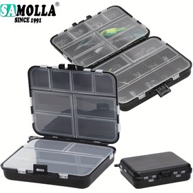 Resim SAMOLLA Çok Bölmeli Balıkçılık Organizatör Kutusu, Şeffaf Kapaklı - Taşınabilir Olta Takımı Çantası (Kancalar, Yemler, Dönerler, Ağırlıklar İçin) - Sağlam Yapı, Tatlısu/Tuzlu Su Balıkçılığına Uygun - 1991'den Beri, Uzun Ömürlü Malzeme, Kompakt Tasarım, Profesyonel Balıkçılar İçin 