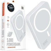 Resim Powerway 5.000MAH PD15W Magsafe Kablosuz Wireless Taşınabilir Şarj Cihazı Beyaz Powerbank Txm5 