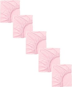 Resim 5 Adet Pamuklu Ve Lastikli 60 X 120 + 15 Cm Penye Bebek Çarşaf-pembe 