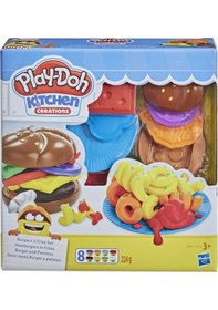Resim Play-Doh Mutfak Atölyesi Hamburger ve Patates Kızartması Oyun Ham 