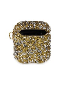 Resim Eco Port Apple Uyumlu AirPods 2 2.nesil Mira Taşlı Kılıf - Gold Düz Renkli 