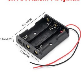 Resim 3'Lü 1,5V Aa Kalem Pil Kutusu Yuvası 3X1,5V Kablolu Batarya Tutu 