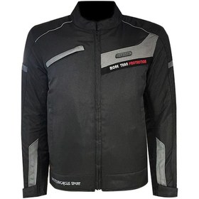 Resim Motosiklet Montu Kısa 4 Mevsim Hörgüçlü Full Korumalı Maxdura Güçlendirilmiş Kumaş Motor Mont Siyah 