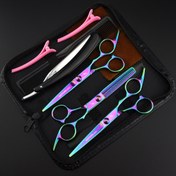 Resim NEPURLson 9 Parça Profesyonel Saç Kesme Makası Seti - 15.24 cm, Tüm Saç Tipleri İçin Dokulu & İnceltme Makasları, Sağ El Kullanımı, Koku Yok 
