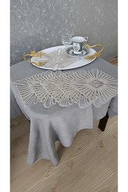 Resim ozbience 6'lı Şık Sunum Peçeteleri, Tül Güpür Detaylı, Kaliteli ve Zarif Tasarım 