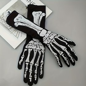 Resim Cadılar Bayramı İskelet Eldivenleri, Korku Topu Parti Eldivenleri, Parti Malzemeleri, Cadılar Bayramı Kostümü İçin Uygun 