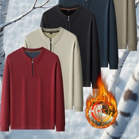 Resim Sweatshirt - Termal Kışlık Ceket Gibi Kazak, 5 Renk (Bej/Kahverengi/Bordo/Lacivert/Siyah) - Günlük ve Ofis Kıyafeti 