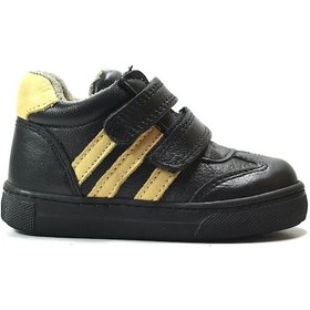 Resim Onlo Ayakkabı S.260 Deri Siyah Sarı Ortopedik Erkek Bebek Sneaker Siyah - Sarı 