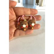 Resim Şubu Tasarım 2'li Figürlü Lastik Toka Kahverengi SBT0824 