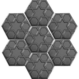 Resim Armada Çini 15x17 cm Rölyefli Yıldız Metalik Altıgen Çini Karo 