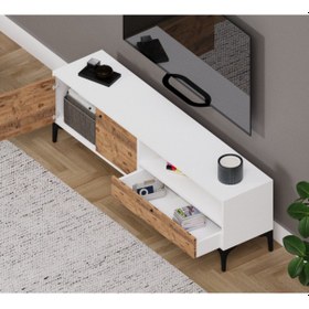 Resim Nova&odıon Orta Sehpa Ve Tv Ünitesi Ceviz&beyaz Afm 162 Beyaz - Ceviz 