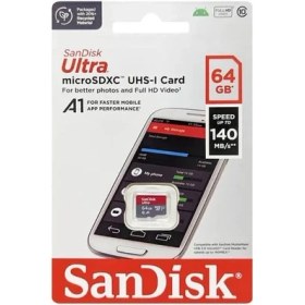Resim Sandisk Ultra 64GB 140MB/S Microsdxc Uhs-I Hafıza Kartı SDSQUAB-064G-GN6MN 