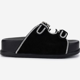 Resim Valmenti Kadın Hakiki Deri Siyah Süet Düz Terlik 970 8144 Bn Trlk 25 Sıyah Suet Siyah 