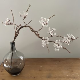 Resim 1 adet yapay kiraz çiçeği dalı, 87.0 cm, bükülebilir saplar ve küçük dallar, minimalist çay odası çiçek düzenleme aksesuarı, fotoğraf çekimi aksesuarı, Bağımsızlık Günü süslemesi, Şükran Günü için mükemmel 