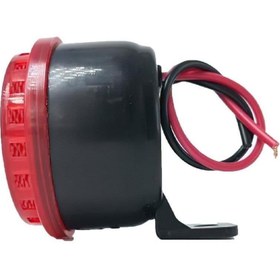 Resim Geri Vites Sireni Kornası Yüksek Ses 12v Kırmızı Reflektör Camlı Işıklı 
