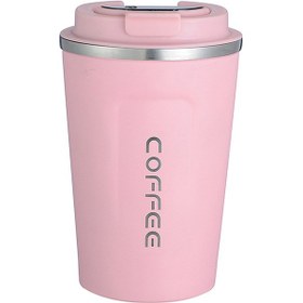 Resim Xindoker 304 Çelik Akıllı Sicaklık Gösteren Çift Katlı Vakum Termos Bardak, Dokunmatik Ekran, Arabada Taşınabilir, Pembe, 380ml GÜMÜŞ 