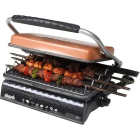 Resim Dökümix Ultra Plus Organik Demir Döküm Izgara& Tost Makinası Rosegold Izgara Aparatlı,Fırçalı,Yağdanlık 