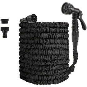 Resim 1 Takım "Yüksek Basınçlı Bahçe Hortumu - Püskürtmeli Başlık, Araç Yıkama, Çim Sulama ve Temizlik İçin Dayanıklı PVC Su Hortumu, 7.62 metre/15.24 metre/30.48 metre Uzunluk Seçenekleri (7 Püskürtme Modu)" 