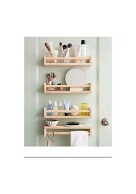 Resim Montessori Banyo Rafı 4-lü Genişlik 40 Cm Ahşap 