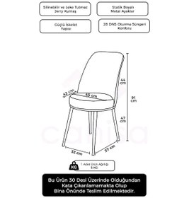 Resim Canisa Dexa Serisi, Üst Kalite Mutfak Sandalyesi, Metal Siyah Iskeletli, 8 Adet Cappucino Sandalye Cappucino Sandalye 