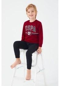 Resim U.S. Polo Assn. U.s. Polo Assn Bordo Erkek Çocuk Pijama Takım Bordo 