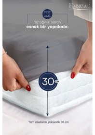Resim Formeya Pamukkale Gri Mikro Fitted Sıvı Geçirmez Yatak Koruyucu TekKişilik Alez 