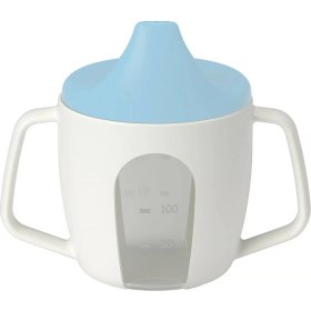 Resim Ikea Börja Suluk Beyaz-Mavi 20 cl 0-2 Yaş İçin Kolay Temizlenebilir Ergonomik Alıştırma Bardağı 