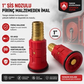 Resim Aed Yangın 1 Inç Pirinç Nozul/ Pirinç Lans/ Sis ve Jet Akışlı Yangın Dolabı Lansı (25MM)/1 Inç Yangın Hortumu/yangın Hortum Nozul 