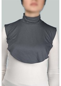 Resim Altobeh Düz Balıkçı Yaka Boğazlı Penye Tesettür Kadın Yakalık Boyunluk - Füme 