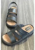 Resim Moda Ayakkabı 5203 Erkek Siyah Sandalet Terlik 