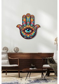 Resim Renklerin Sihri - Hamsa Metal Tablo 