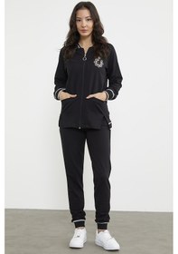 Resim Nakış Detaylı Jogger Eşofman Takım - Siyah 001 
