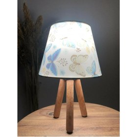 Resim Evlight Çocuk Odası Üç Ayaklı Ahşap Abajur 