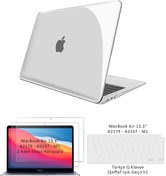 Resim Dolia Apple Macbook Air 13 Inç M1 Çip A2337 A2137 Tam Alt Üst Kılıf + Klavye Kılıfı Ekran Koruyucu Film 