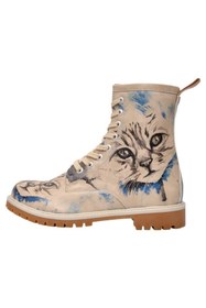 Resim Dogo Kadın Vegan Deri Bej Uzun Bot - Deepness Tasarım 