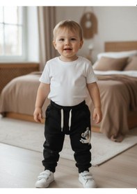 Resim Zekids Bebek Ayıcık Desenli Eşofman Alt-16391 Siyah 