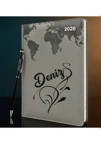 Resim Bk Gift Kişiye Özel İsimli Termo Sert Kapak 2026 Gri Ajanda & Kalem -5, Öğretmenler Günü Hediyesi, Yeni İş Hediyesi 35307 Bk Gift Renkli 