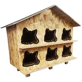 Resim Reyo Kedi Evi Dış Ortam Uygun Ahşap Kedi Evi Osb 100 x 95 x 50 CM CAT27 