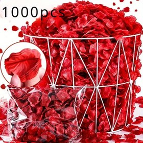 Resim 1000 Adet Romantik Kırmızı Gül Yaprakları - Düğün ve Sevgililer Günü için Dekoratif Süslemeler - Parti, Etkinlik ve Ev Dekorasyonu için Yapay Çiçekler 