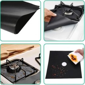 Resim Ett Ocak Koruyucu Folyo Yanmaz Yapışmaz 4'lü Set Siyah Renk 
