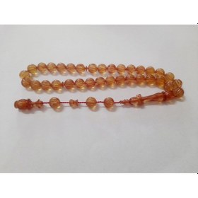 Resim Soma Tesbih Ateş Kehribar Sarı Kalem İşçilik 9 x 9 CM Tesbih 