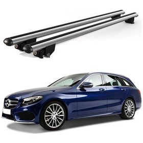 Resim Kanca Mercedes C Kombi 2014 Ve Sonrası Uyumlu Gri Kilitli Ara Atkı 110cm Port Bagaj Tavan Barı 