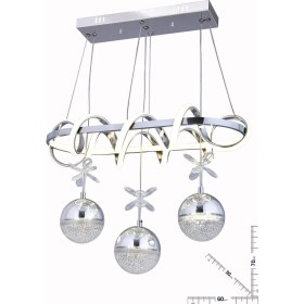 Resim Bafra Dart Yemek Masası 3 Top Krom Avize 