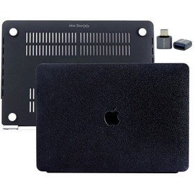 Resim Apple Uyumlu MacBook Air 13 Kılıf Simli Parlak Vinil Sert Hard Case Tpu Taban İnce Hafif A2337 A2179 A1932 Siyah 