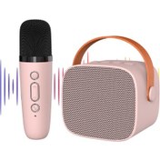 Resim Geeroyoo Kablosuz Bluetooth Mikrofonlu Taşınabilir Şarkı Söyleme Hoparlörü - P2 Model Pembe Renk 