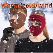 Resim Siyah Tam Yüz Maskesi Buğu Önleyici Bisiklet Maskesi Göz Koruma Ekranı Kış Sıcak Tutma Maskesi Rüzgar Geçirmez Motosiklet Maskesi 